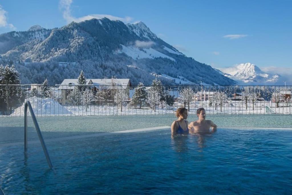 Confortable Chalet Avec Magnifique Vue En Gruyere. Charmey Bagian luar foto