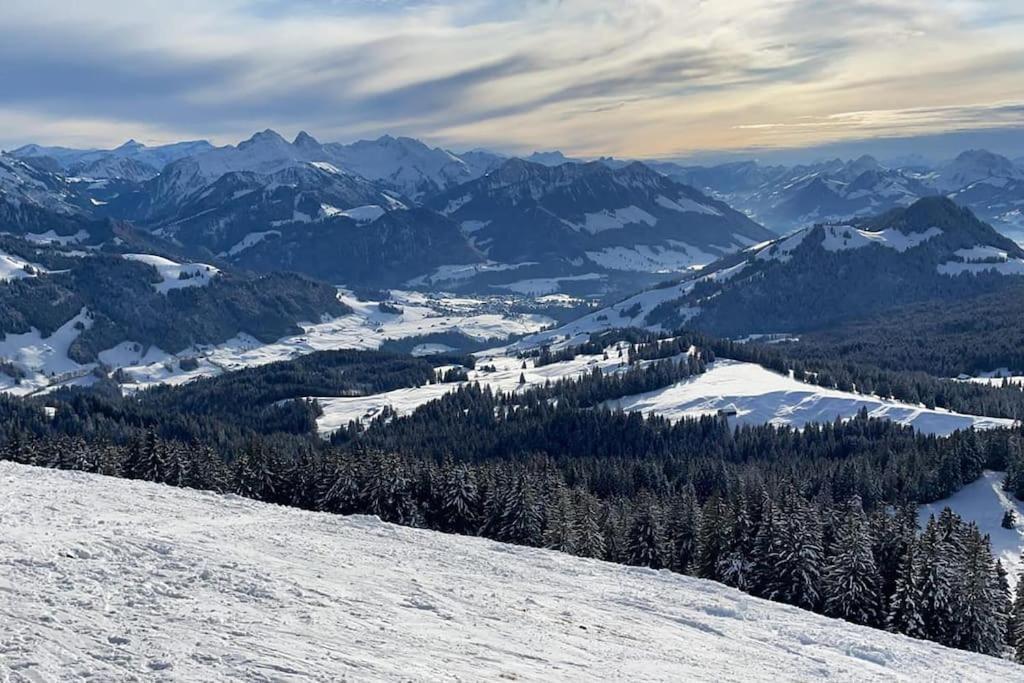 Confortable Chalet Avec Magnifique Vue En Gruyere. Charmey Bagian luar foto